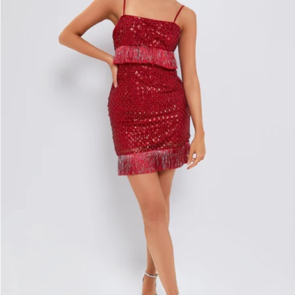 Tuckernuck SAYLOR Red Sequin Mini Dress